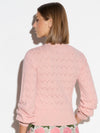 Eyelet L/S Metallic Sweater - Blush Pink