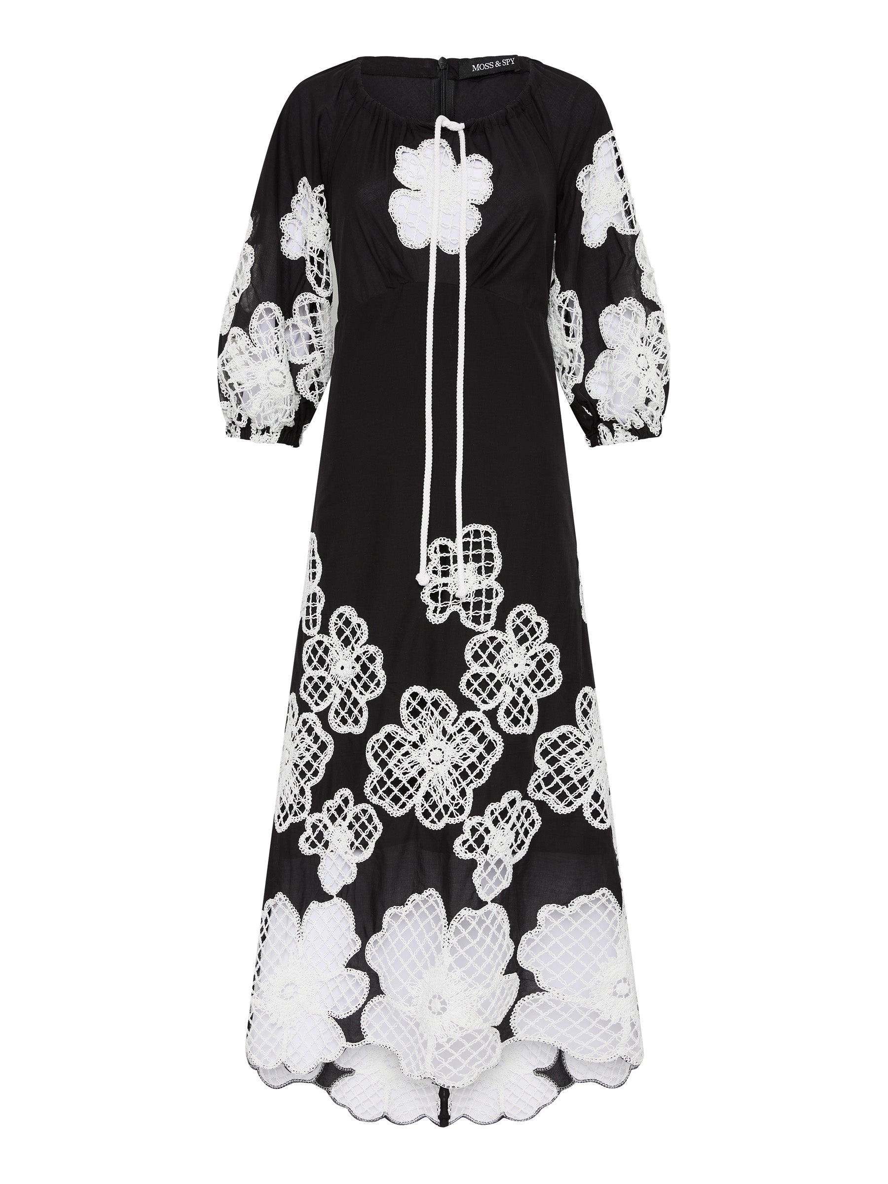 St Tropez Dress - Black/Ivory