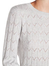 Eyelet L/S Metallic Sweater (Size Medium Only)