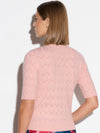 Eyelet S/S Metallic Sweater - Blush Pink
