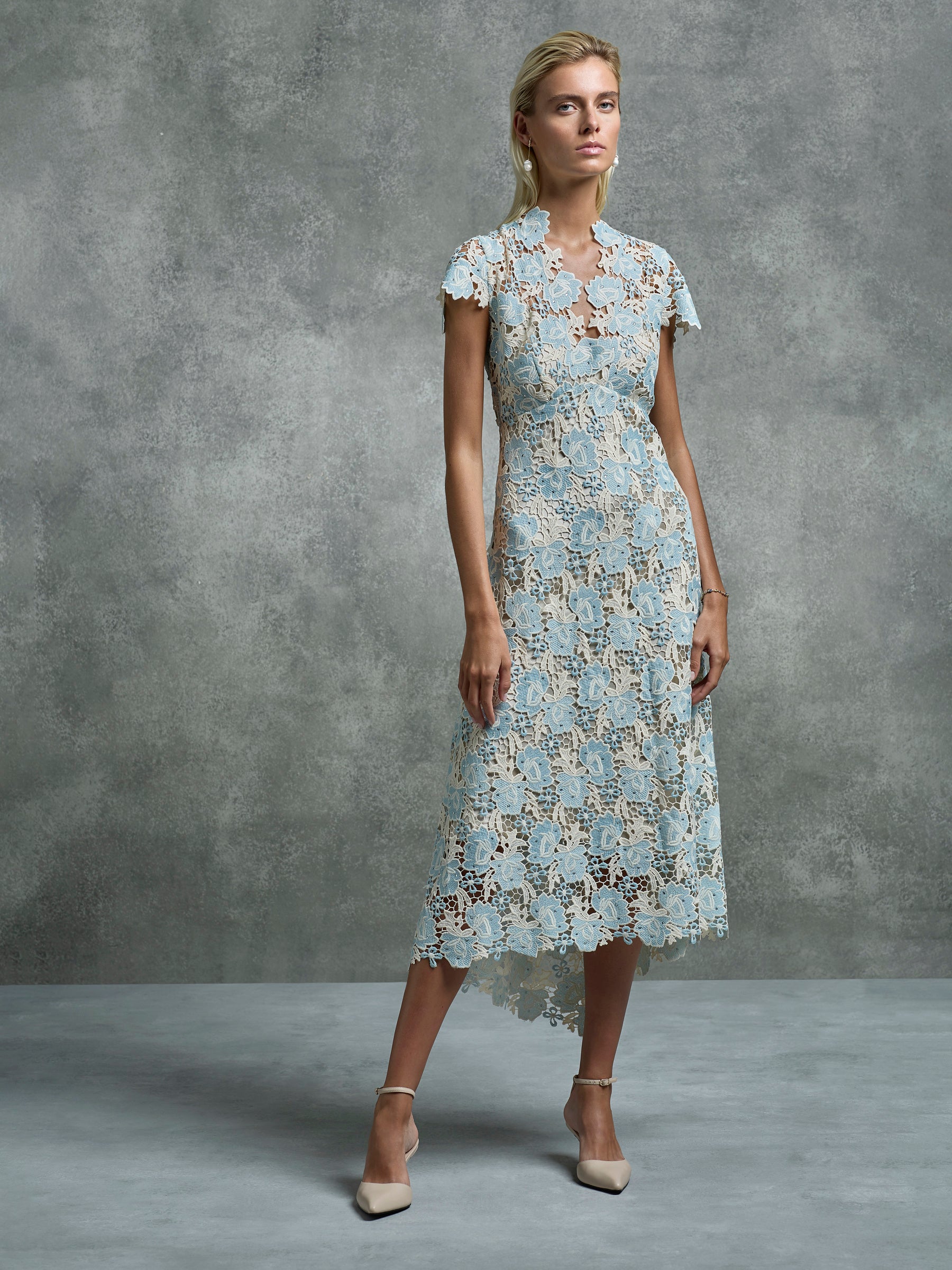 Belinda Dress - Blue/Ivory (Size 12 Only)
