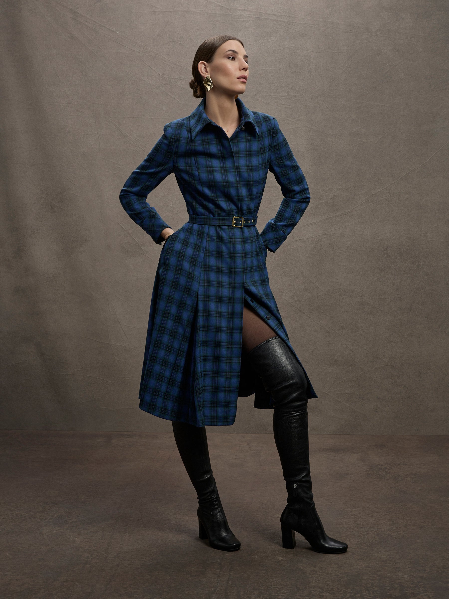 Blair Coat Dress - Chocolate or Blue