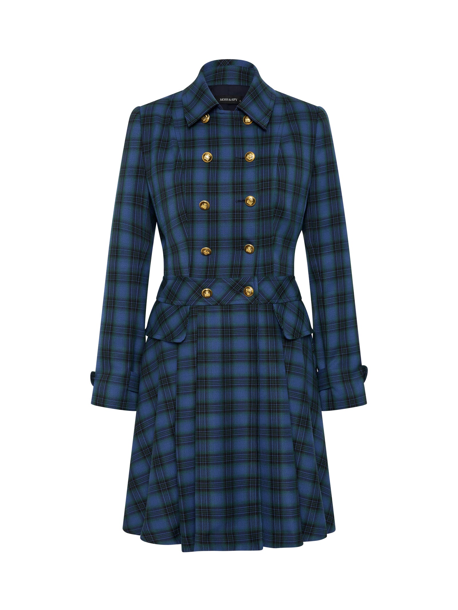 Blair Pleated Coat Dress -  Chocolate or Blue