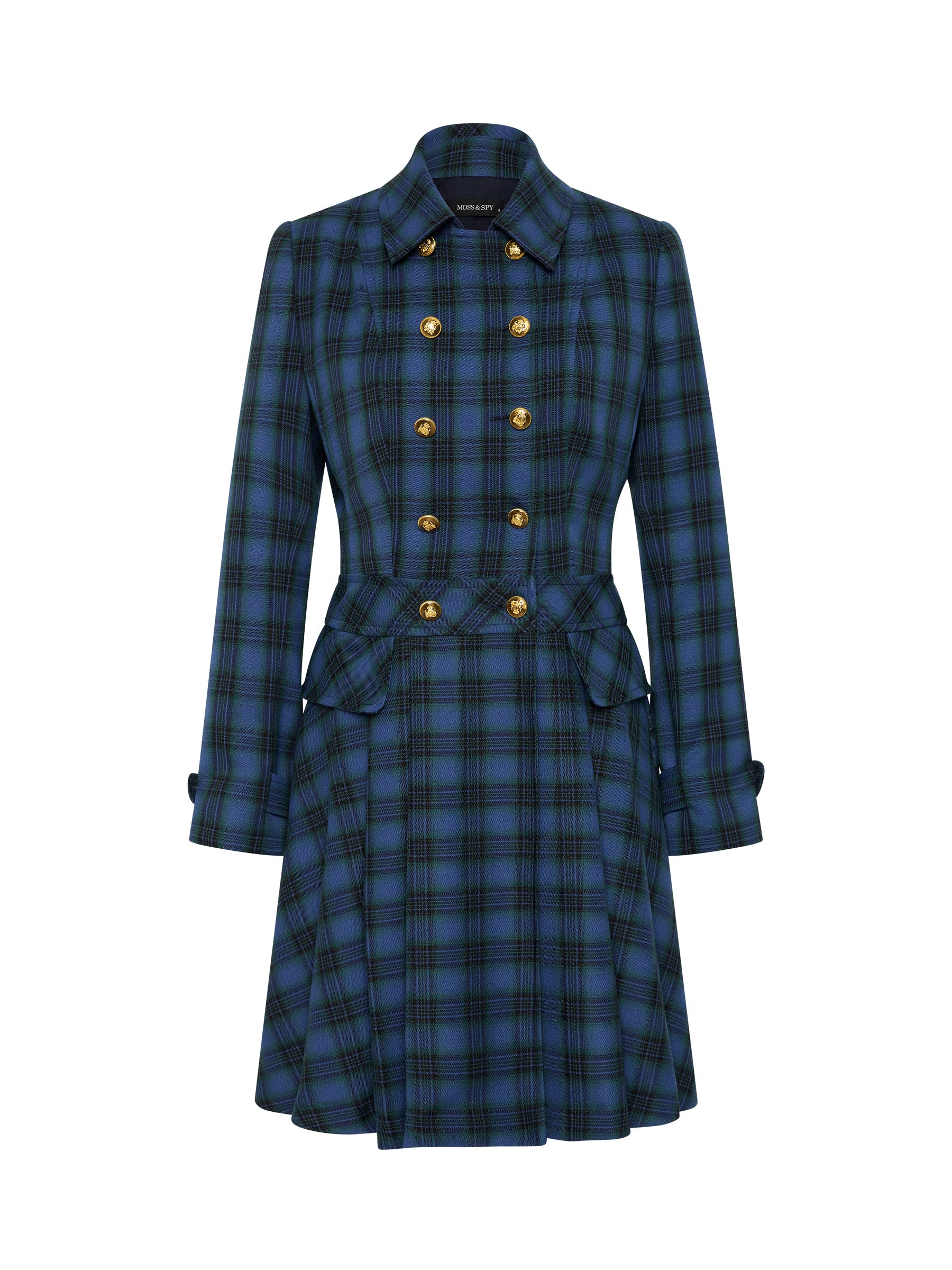 Blair Pleated Coat Dress -  Chocolate or Blue