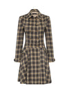 Blair Pleated Coat Dress -  Chocolate or Blue