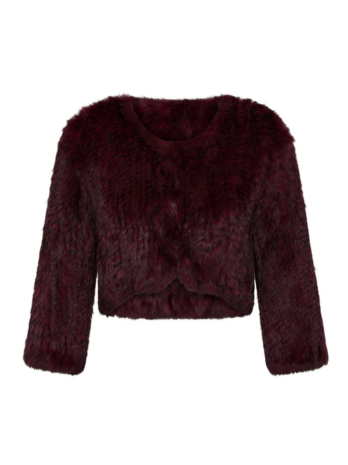Shrug Dark Red Faux Fur Fur Bolero Burgundy – MOSS SPY