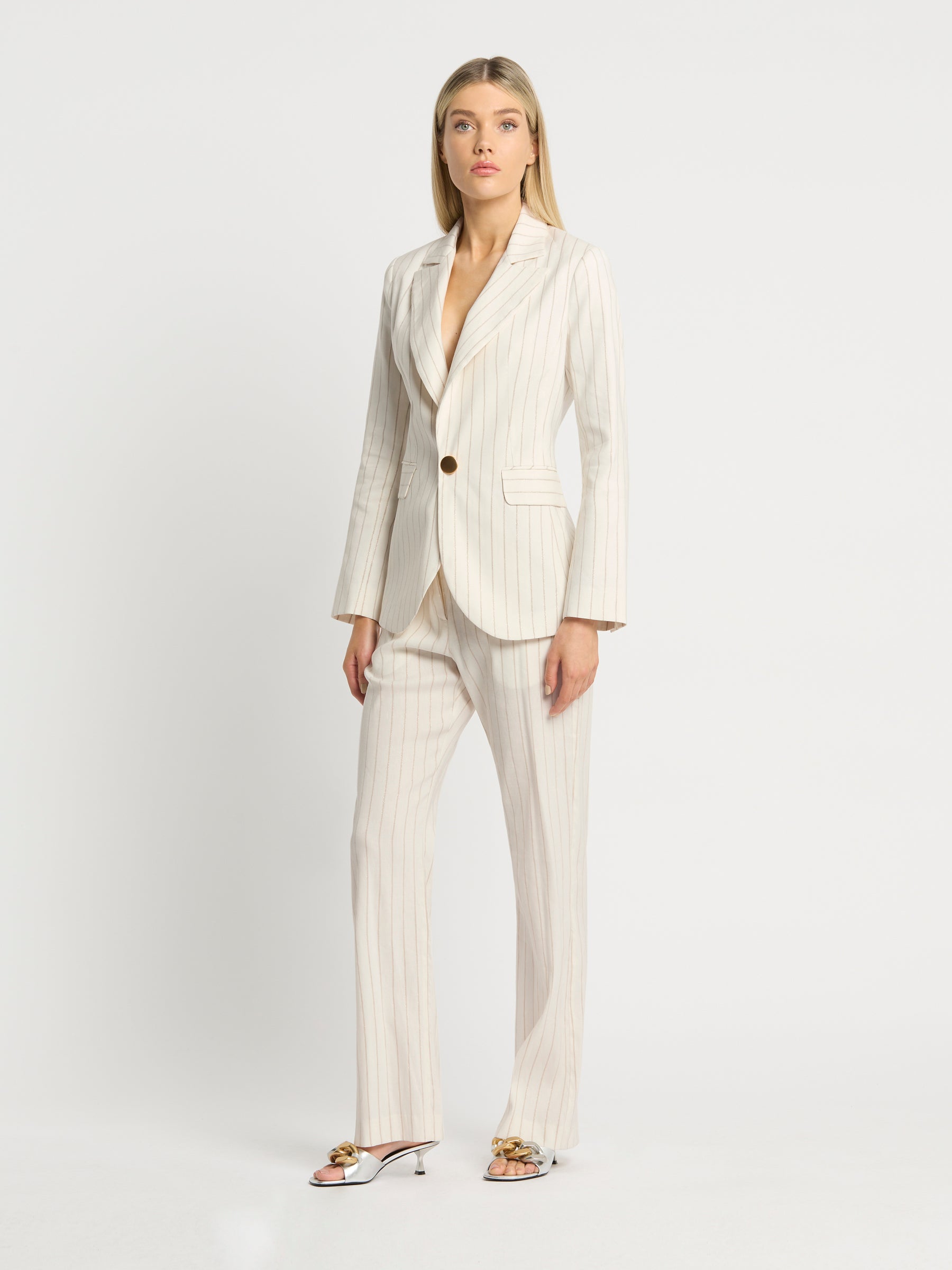 Monaco Blazer- Ivory/Gold