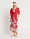 St Tropez Dress - Red/Ivory