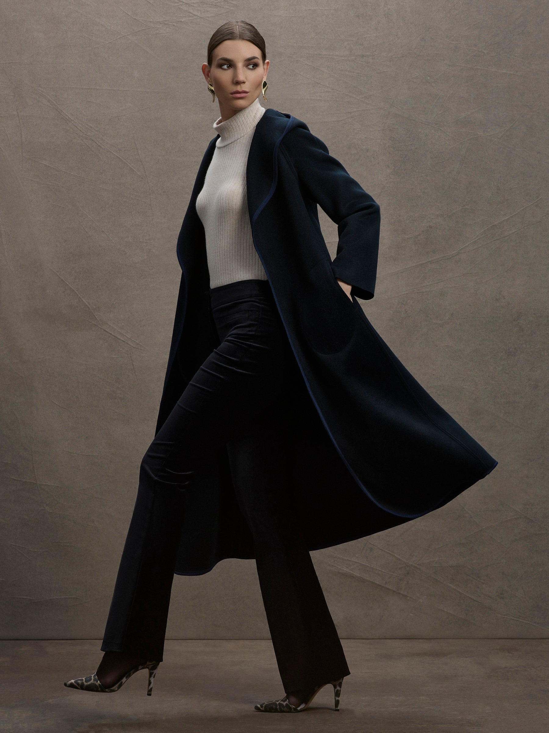 Wynter Hooded Coat - Ink or Cream