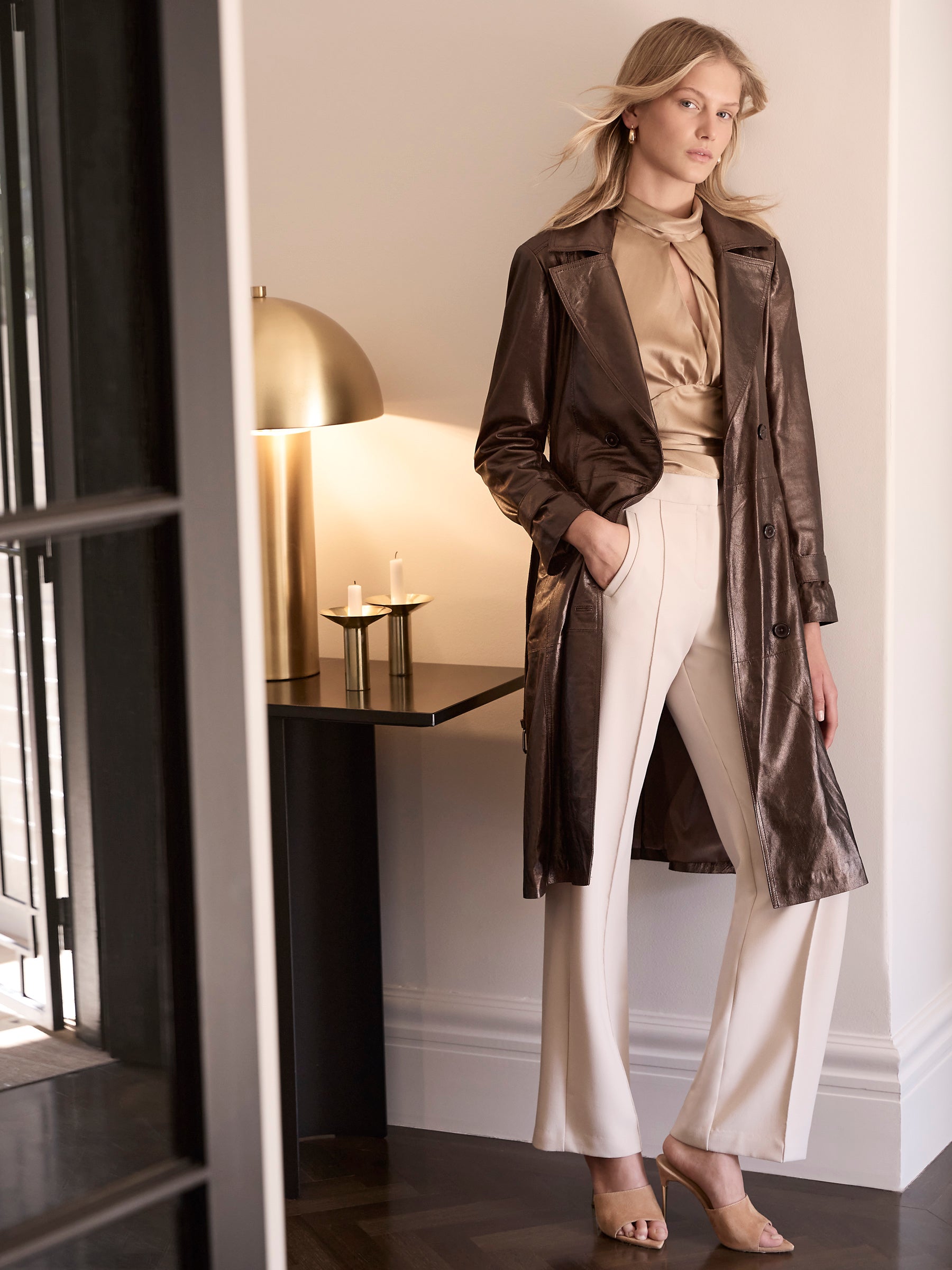Chrissy Wrap Top - Bronze (Size 10 + 14 Only)