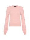 Eyelet L/S Metallic Sweater - Blush Pink