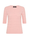 Eyelet S/S Metallic Sweater - Blush Pink