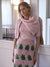 Eyelet L/S Metallic Sweater - Blush Pink