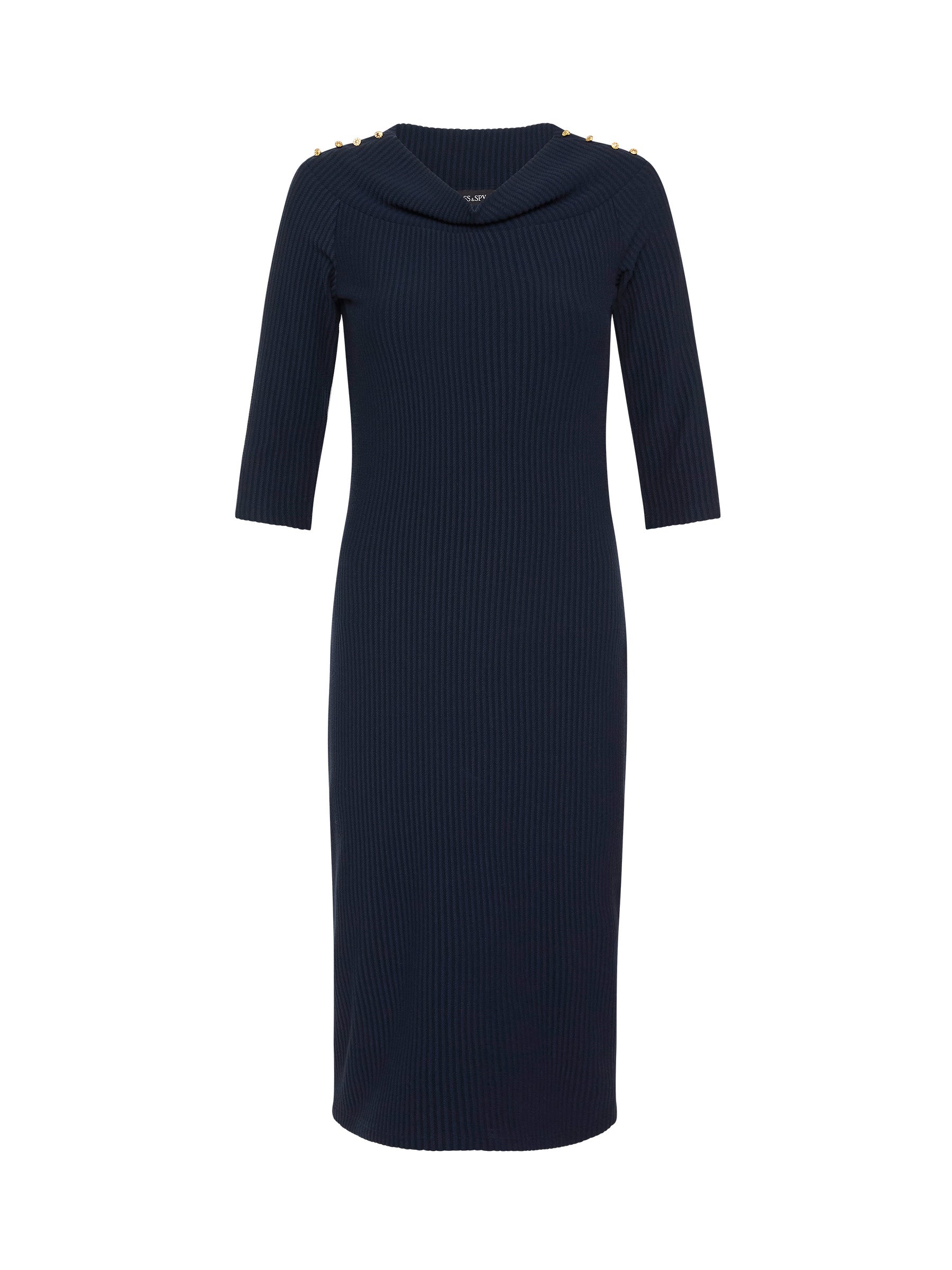 Pina Button Boat Neck - Navy (Size 14 + 16 Only)