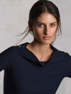 Pina Button Boat Neck - Navy (Size 14 + 16 Only)