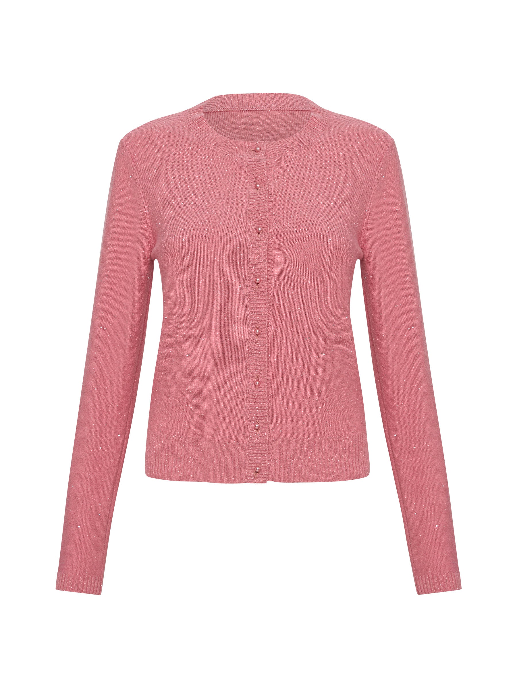 Sparkle Cashmere Cardi - Rose Pink (Large Only)