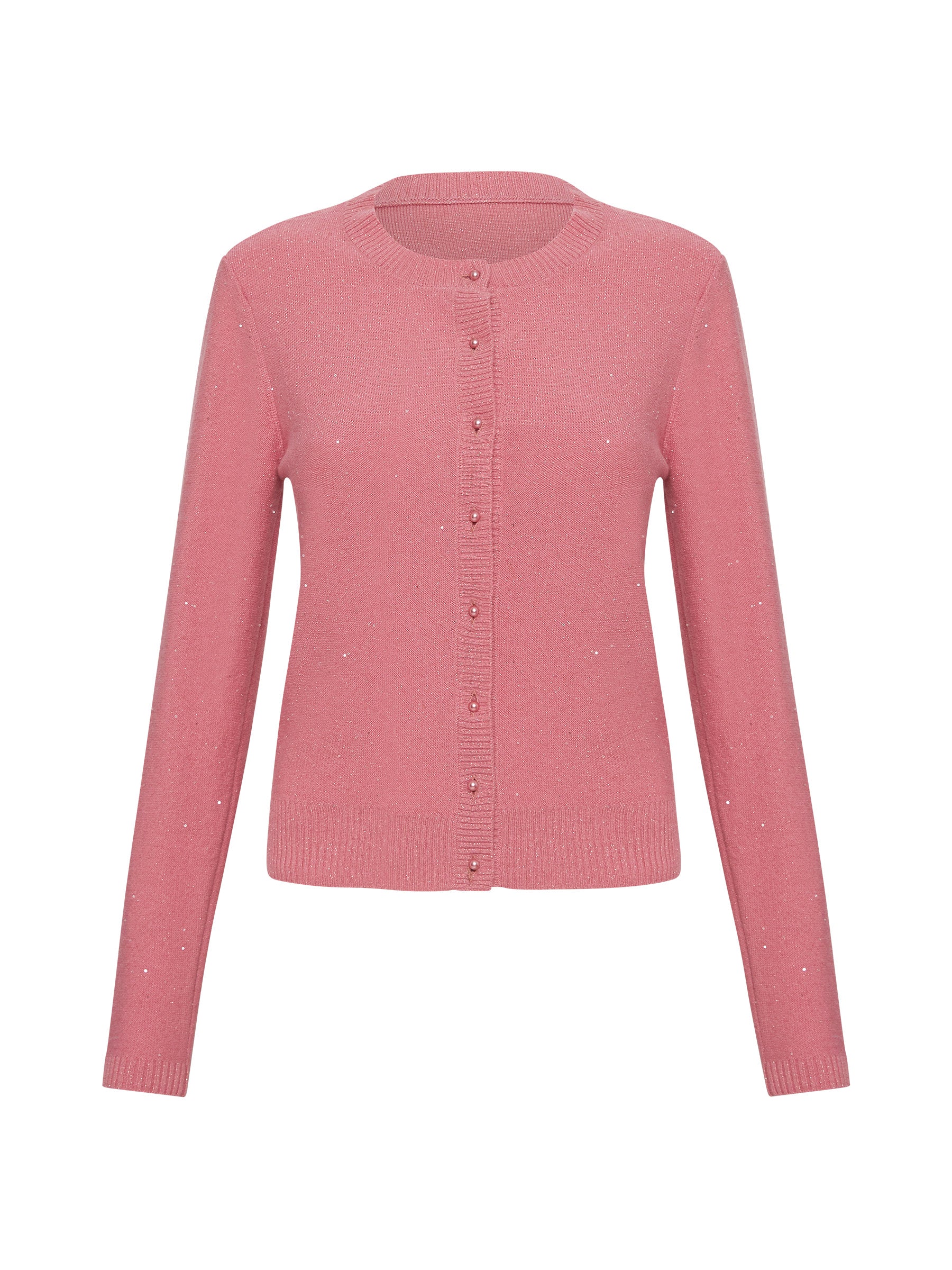 Sparkle Cashmere Cardi - Rose Pink (Size Large Only)