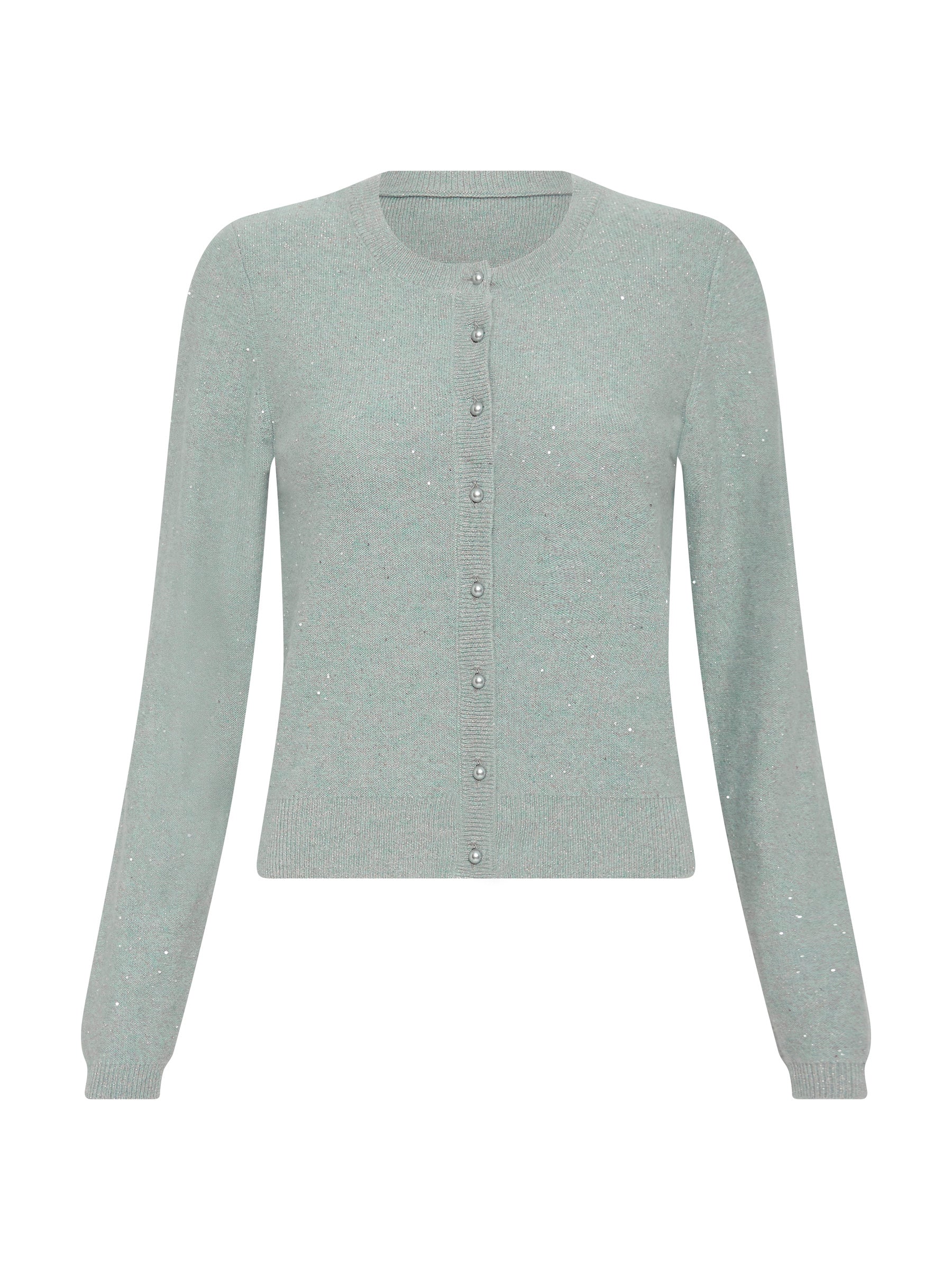 Sparkle Cashmere Cardi - Steel Blue (Medium Only)