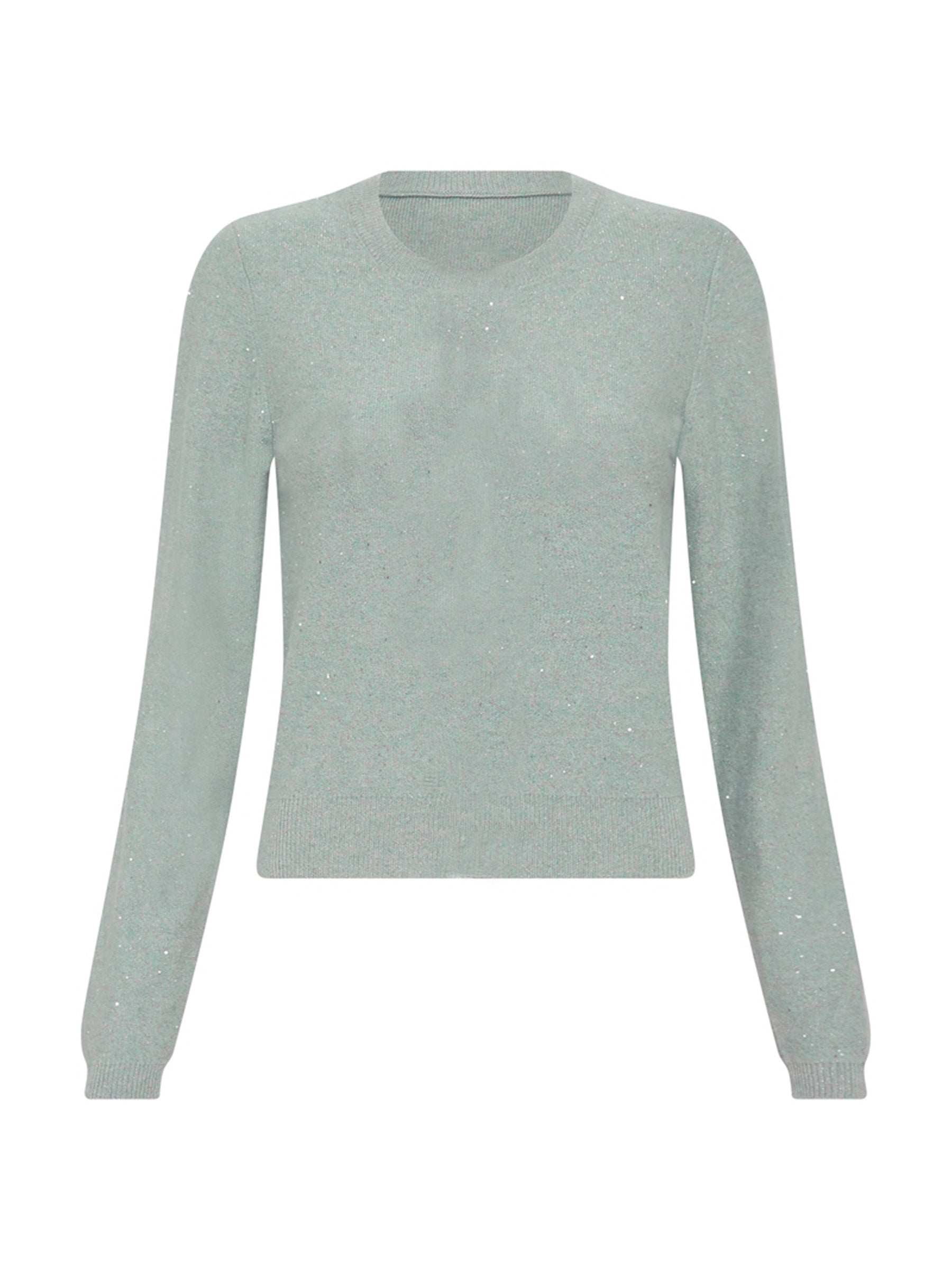 Sparkle Cashmere Sweater - Steel Blue (Size Medium Only)